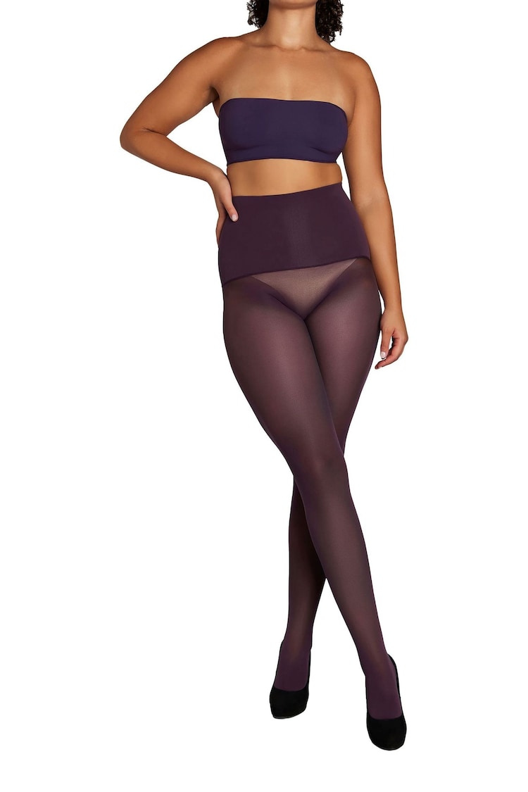 Heist Plum Purple The Sixty Opaque Tights - Image 4 of 4