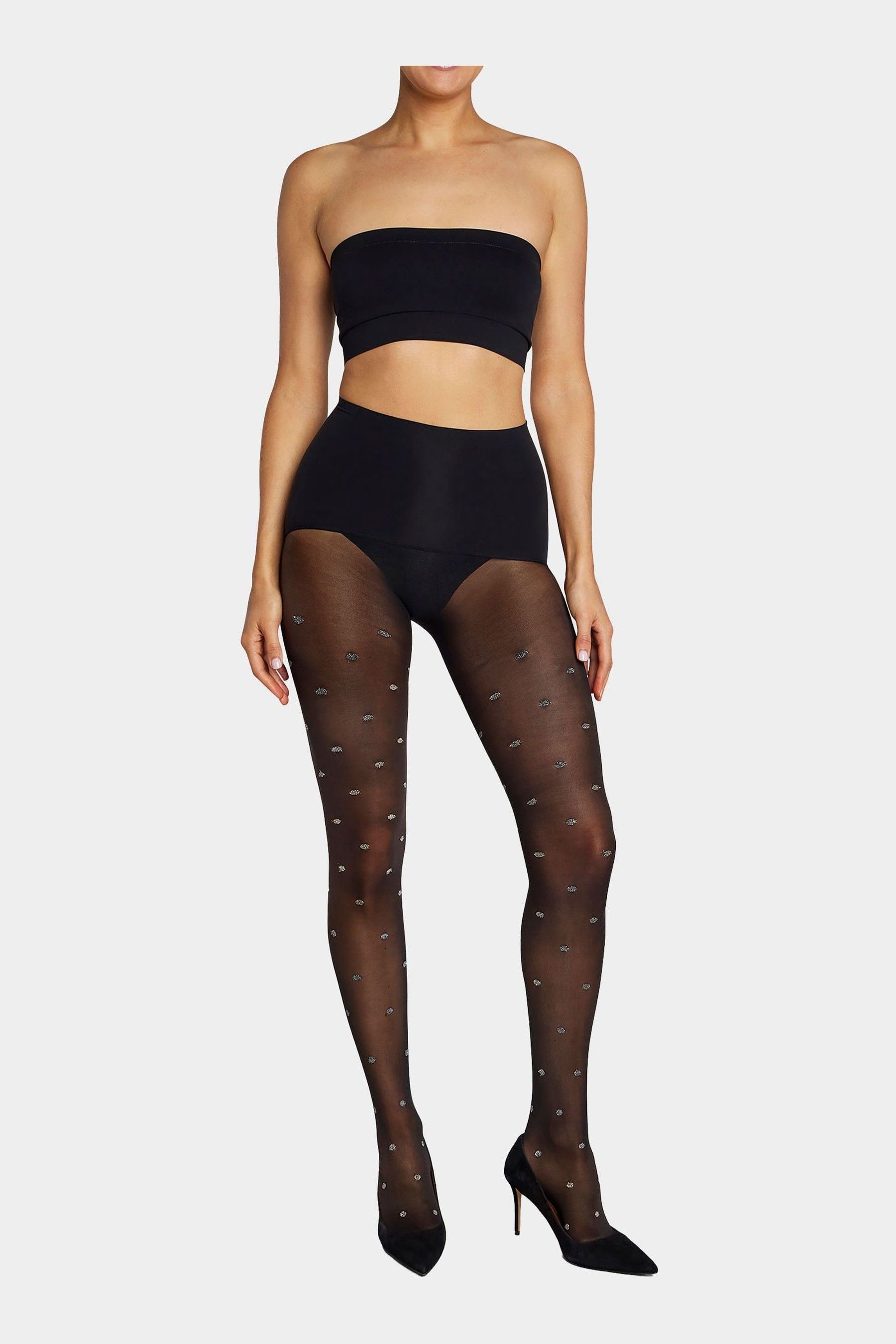 Buy Heist The Shimmer Spot Black Tights from the Next UK online shop