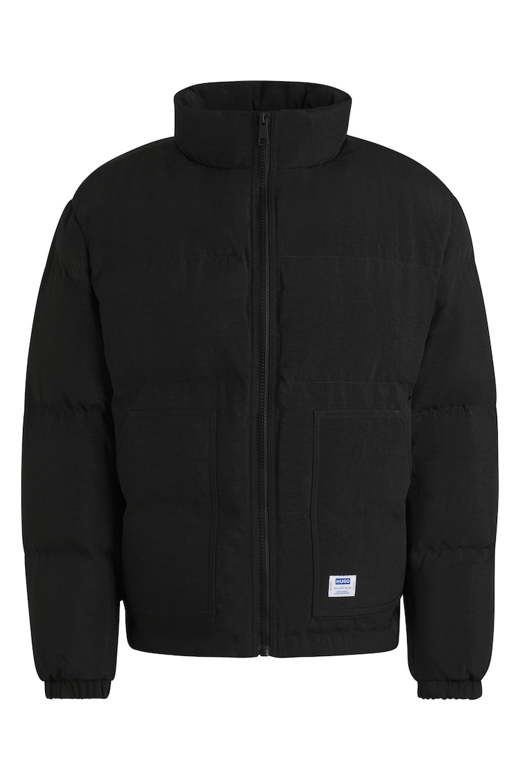 HUGO Black Logo Label Puffer Jacket With Water Repellent Finish - Image 6 of 6