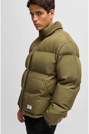 HUGO Green Logo Label Puffer Jacket With Water Repellent Finish - Image 4 of 6