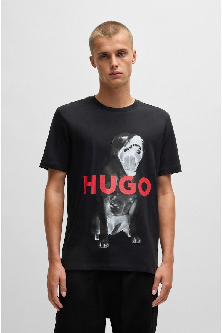 HUGO Black 100% Cotton Dayaking T-Shirt - Image 1 of 5