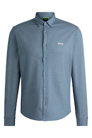 BOSS Blue Regular Fit In Anti Wrinkle 100% Cotton Shirt - Image 6 of 6