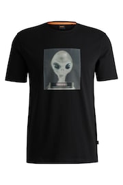 BOSS Black Seasonal Artwork 100% Cotton T-Shirt - Image 5 of 5