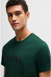 BOSS Green Logo Print 100% Cotton T-Shirt In Cotton Jersey With Spf 50+ Uv Protection - Image 3 of 4