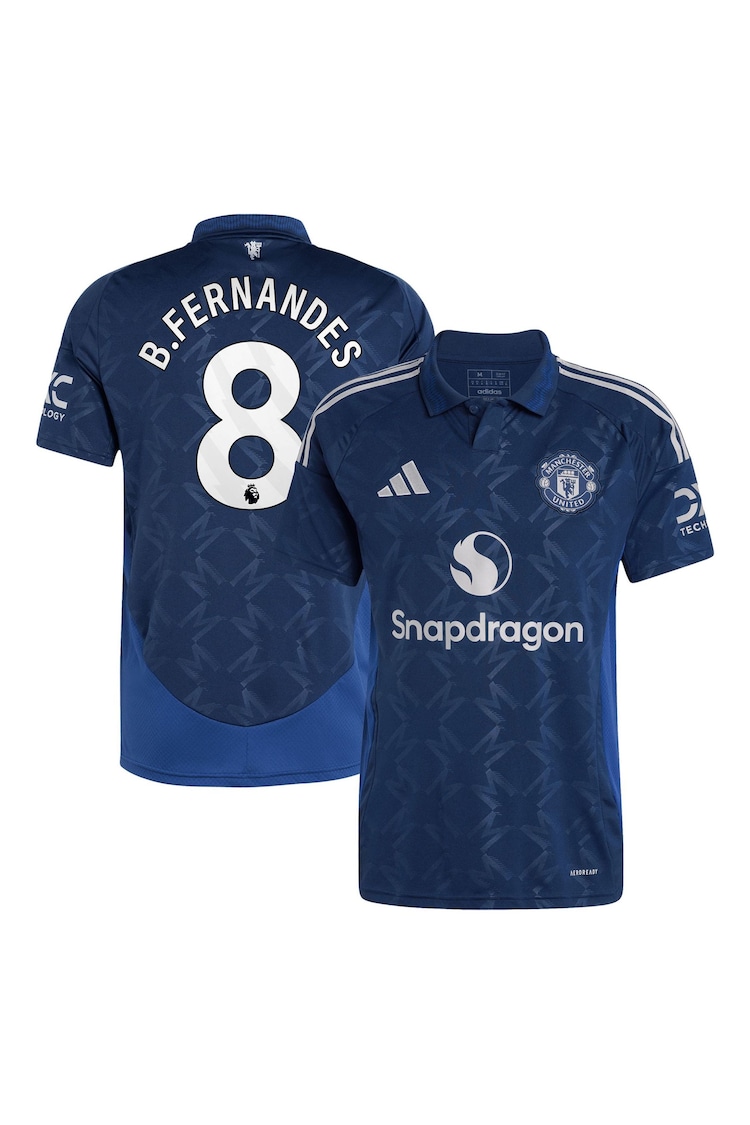 adidas Blue Manchester United EPL Away Shirt 2024-25 - B.Fernandes 8 Printing - Image 1 of 3