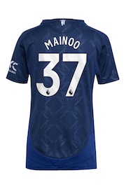 adidas Blue Manchester United EPL Away Authentic Shirt 2024-25 Womens - Mainoo 37 Printing - Image 3 of 3