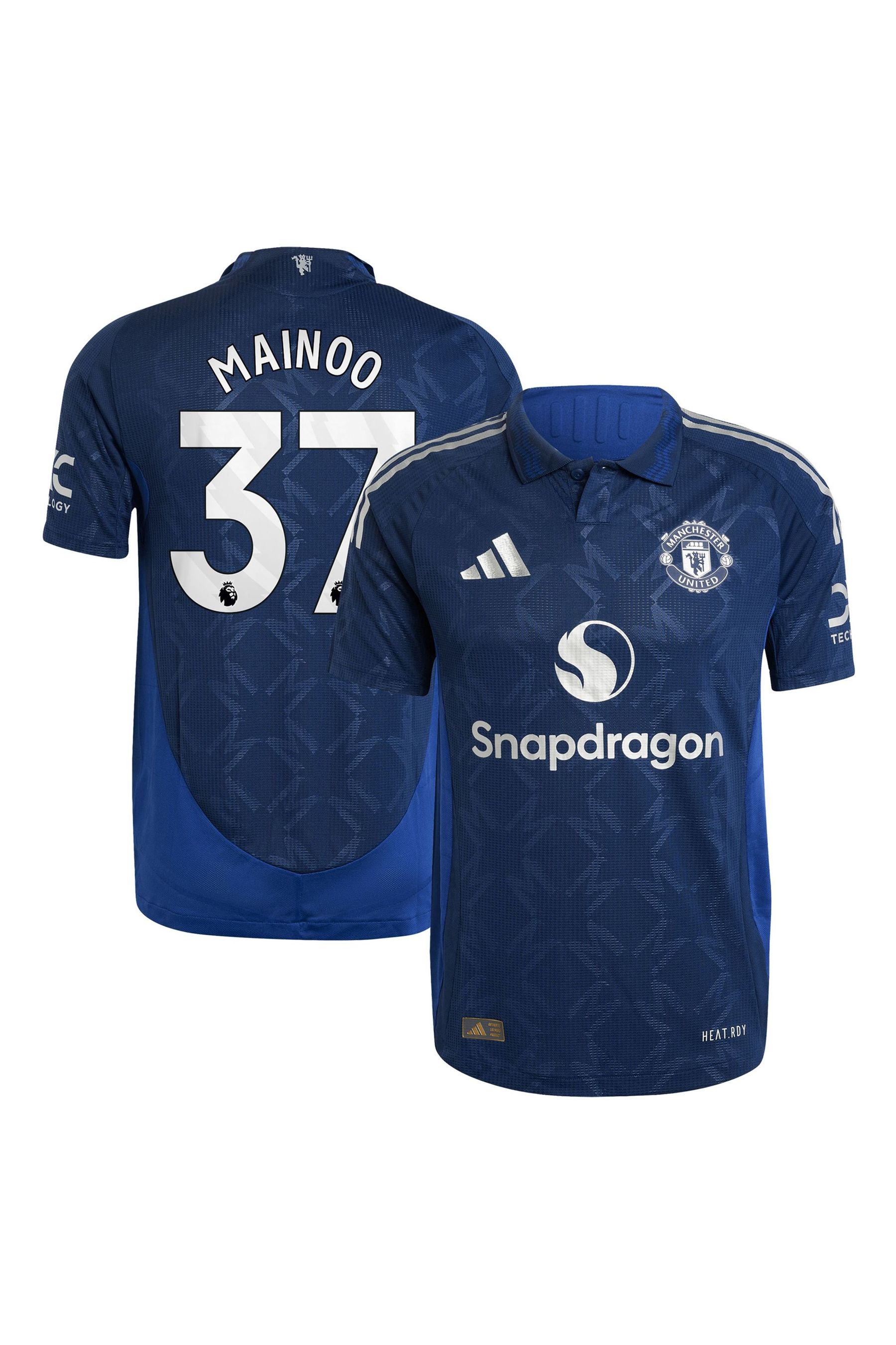 Buy adidas Blue Manchester United EPL Away Authentic Shirt 2024 25 Mainoo 37 Printing from the Next UK online shop