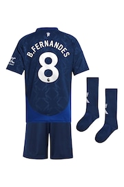 adidas Blue Manchester United EPL Away Mini Kit 2024-25 - B.Fernandes 8 Printing - Image 3 of 3