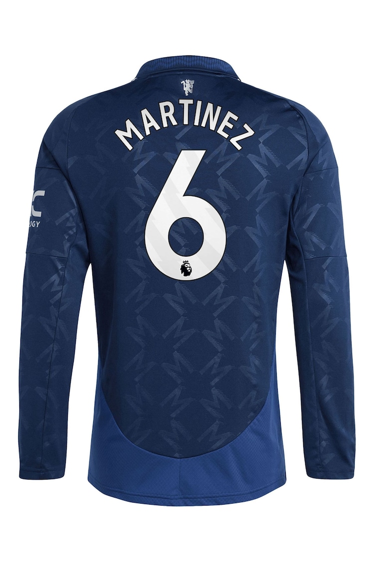 adidas Blue Manchester United EPL Away Shirt 2024-25 Long sleeve - Martinez 6 Printing - Image 3 of 3