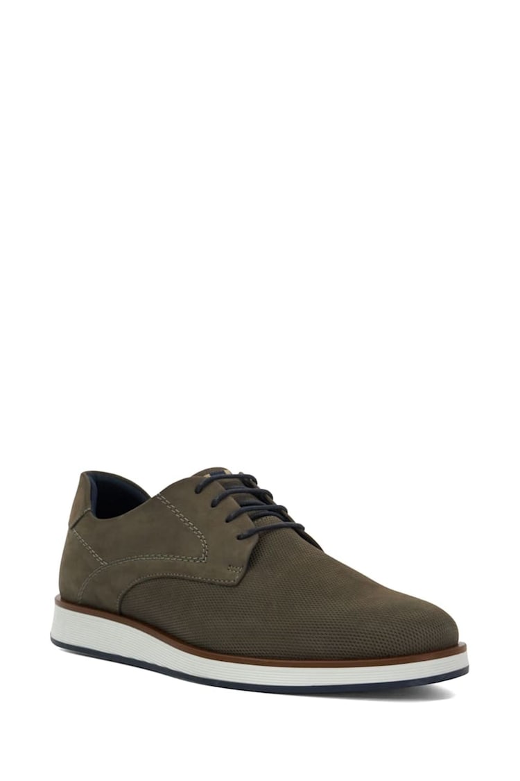 Dune London Grey Wide Fit Beko Wedge Gibson Shoes - Image 1 of 6