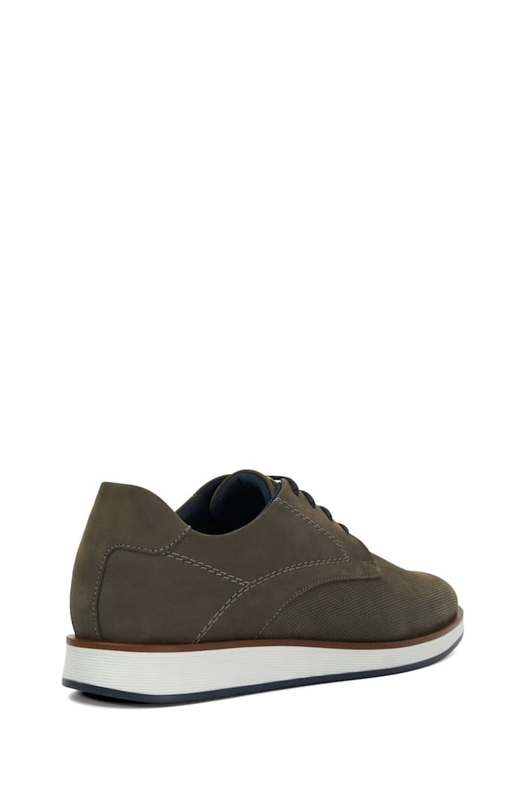 Dune London Grey Wide Fit Beko Wedge Gibson Shoes - Image 2 of 6