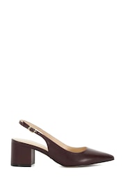 Dune London Burgundy Compelled Point Block Heel Slingback Shoes - Image 2 of 5