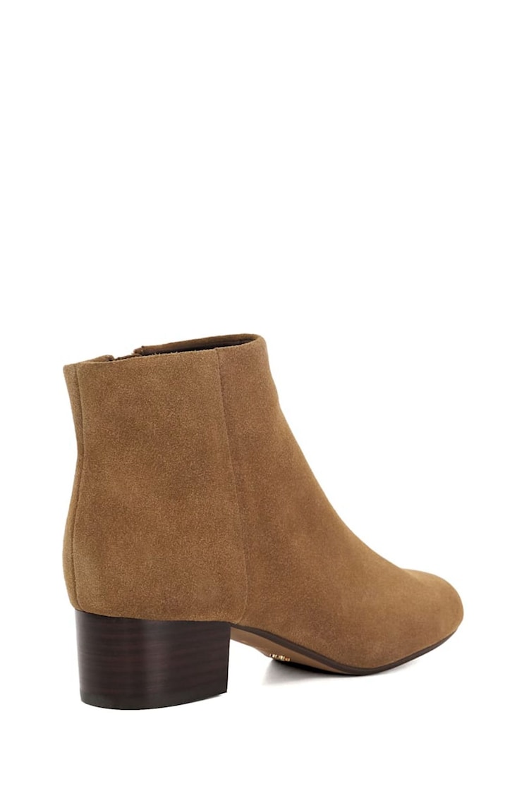 Dune London Brown Perrie Low Block Heel Ankle Boots - Image 2 of 5