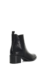 Dune London Black Pouring Block Heel Ankle Boots - Image 2 of 5