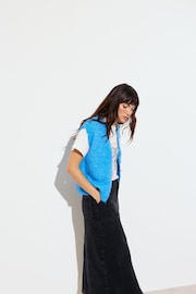 Oliver Bonas Blue Fluffy Knitted Waistcoat - Image 2 of 8