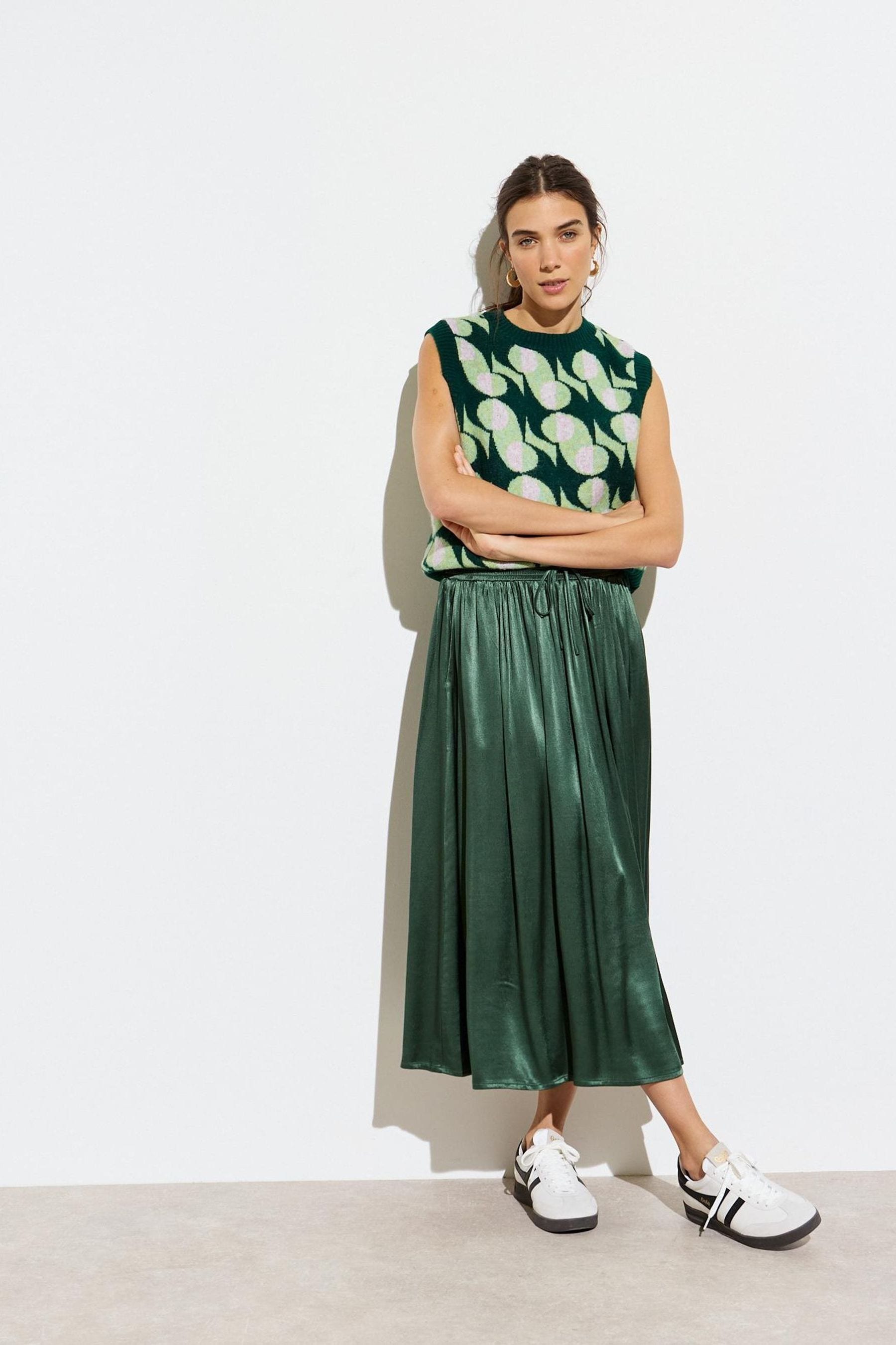 Replay green pleated skirt cheap