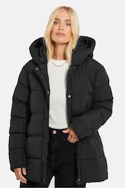 Threadbare Black Hooded Padded Jacket - Image 1 of 5