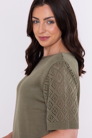 Lakeland Clothing Jasmine Pointelle Knitted T-Shirt - Image 4 of 4