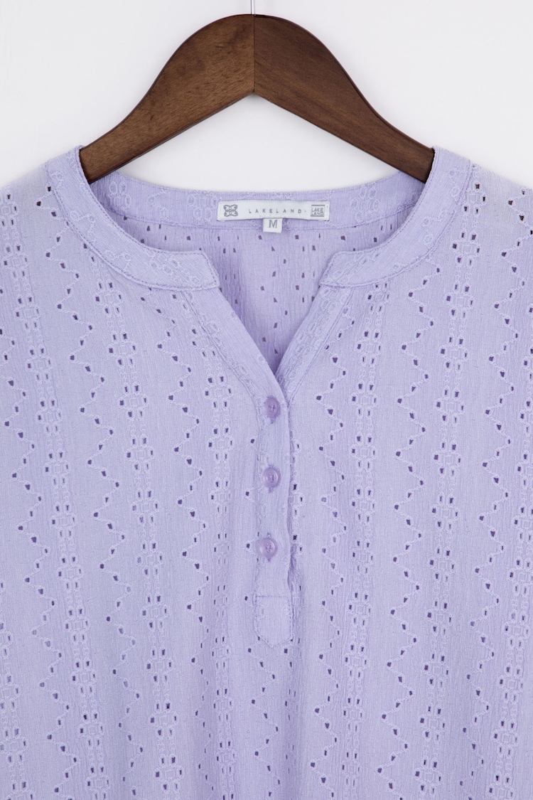 Lakeland Clothing Purple Lucinda Nehru Blouse - Image 5 of 5