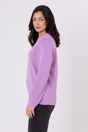 Lakeland Clothing Purple Orla Ottoman Rib Jumper - Image 3 of 5