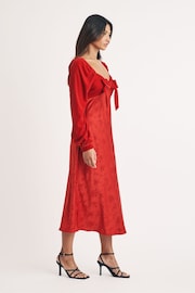 Nobodys Child Red Nobodys Child Red Vicky Velvet Midi Dress - Image 4 of 5