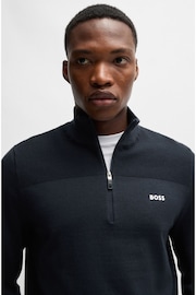 BOSS Blue Quarter Zip Dry-Flex Fabric Sweater - Image 2 of 5