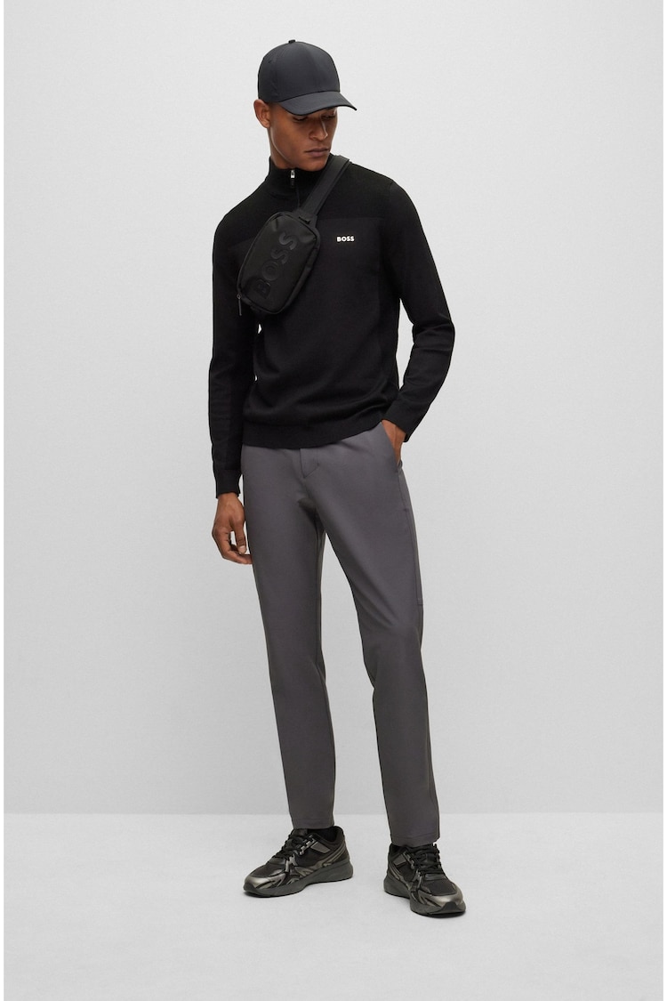 BOSS Black Branded Zip Neck Sweater in Dry-Flex Fabric - Image 2 of 5