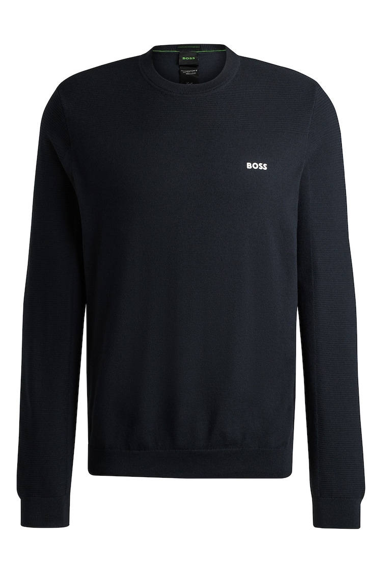 BOSS Blue Branded Crew Neck Sweater in Dry-Flex Fabric - Image 5 of 5