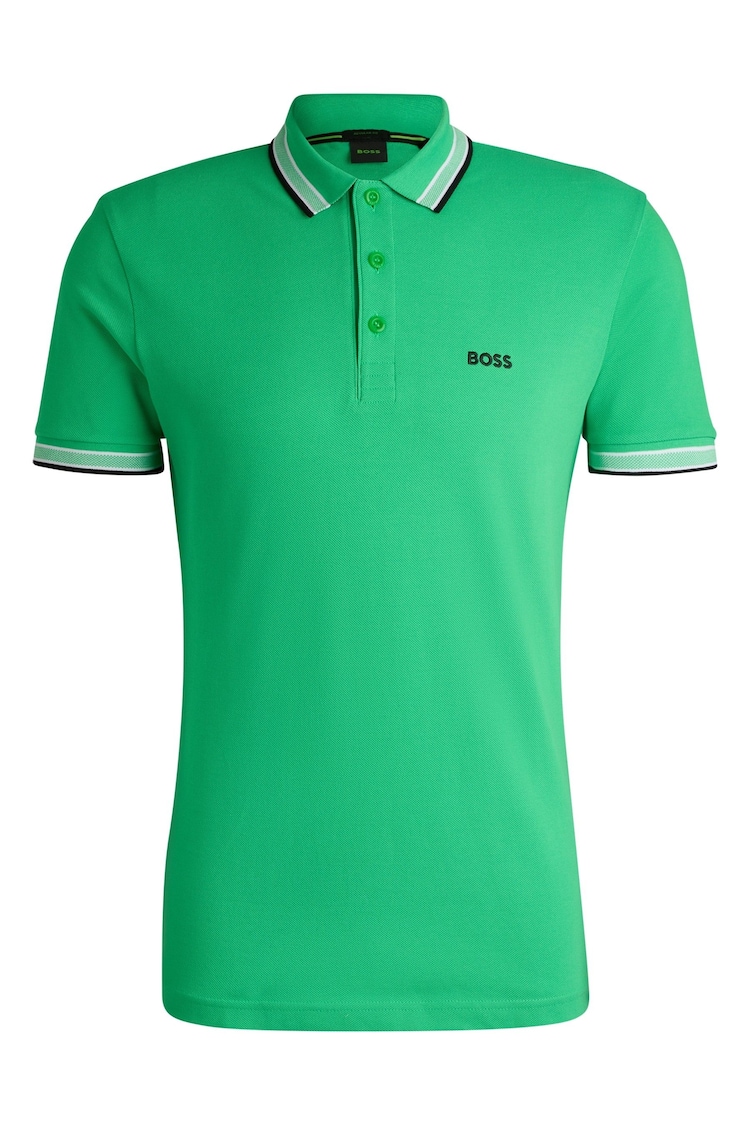 BOSS Green BOSS Cotton Piqué Contrast Logo Paddy Polo Shirt - Image 5 of 5