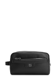 HUGO Black Stacked Logo Washbag - Image 1 of 5