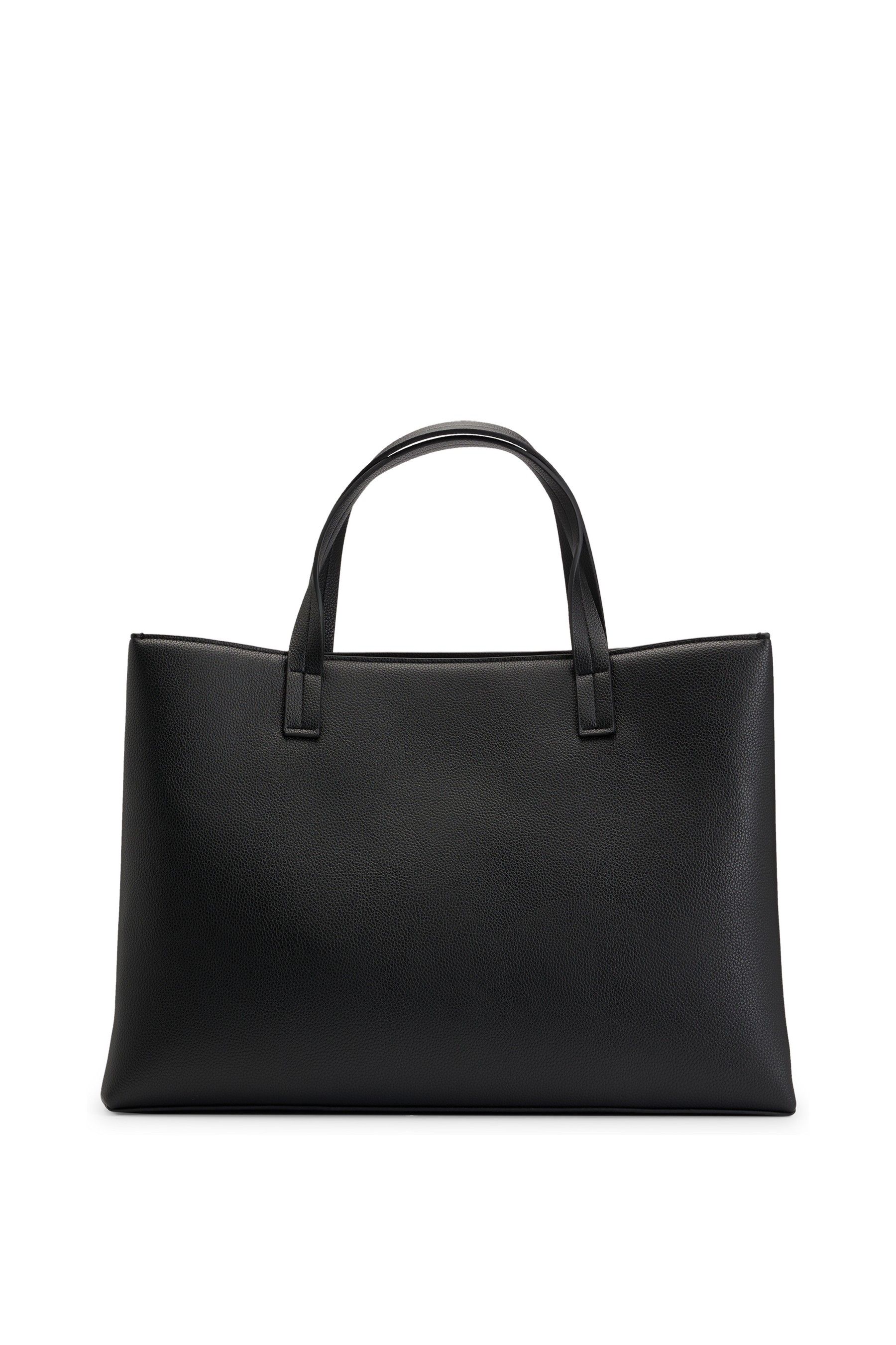 HUGO Branded Strap Tote Bag In Faux Leather
