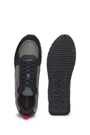 HUGO Grey Branded Accent Trainers In Mixed Materials - Image 4 of 5