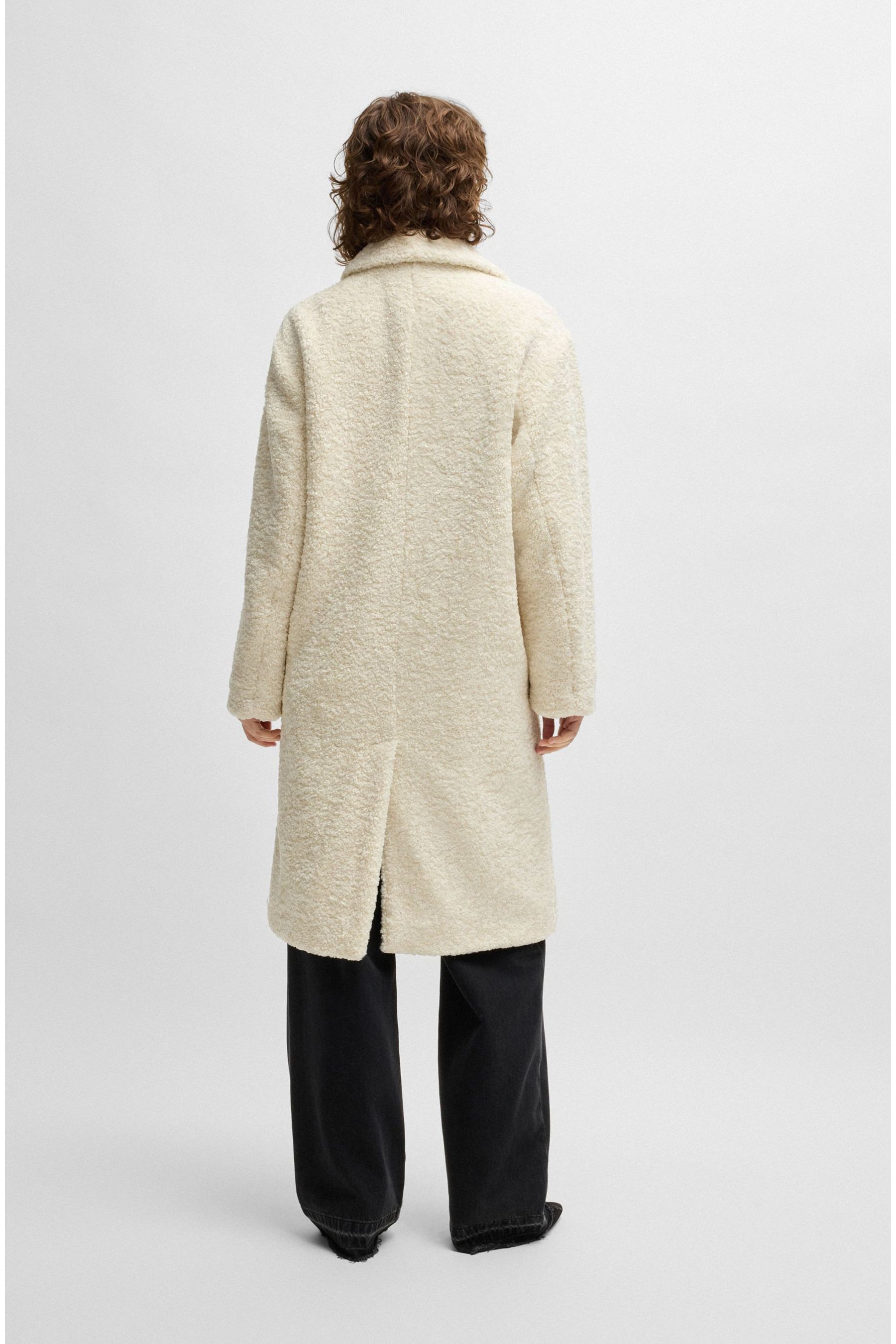 Buy BOSS White Caylina Borg Teddy Longline Coat from Next Oman
