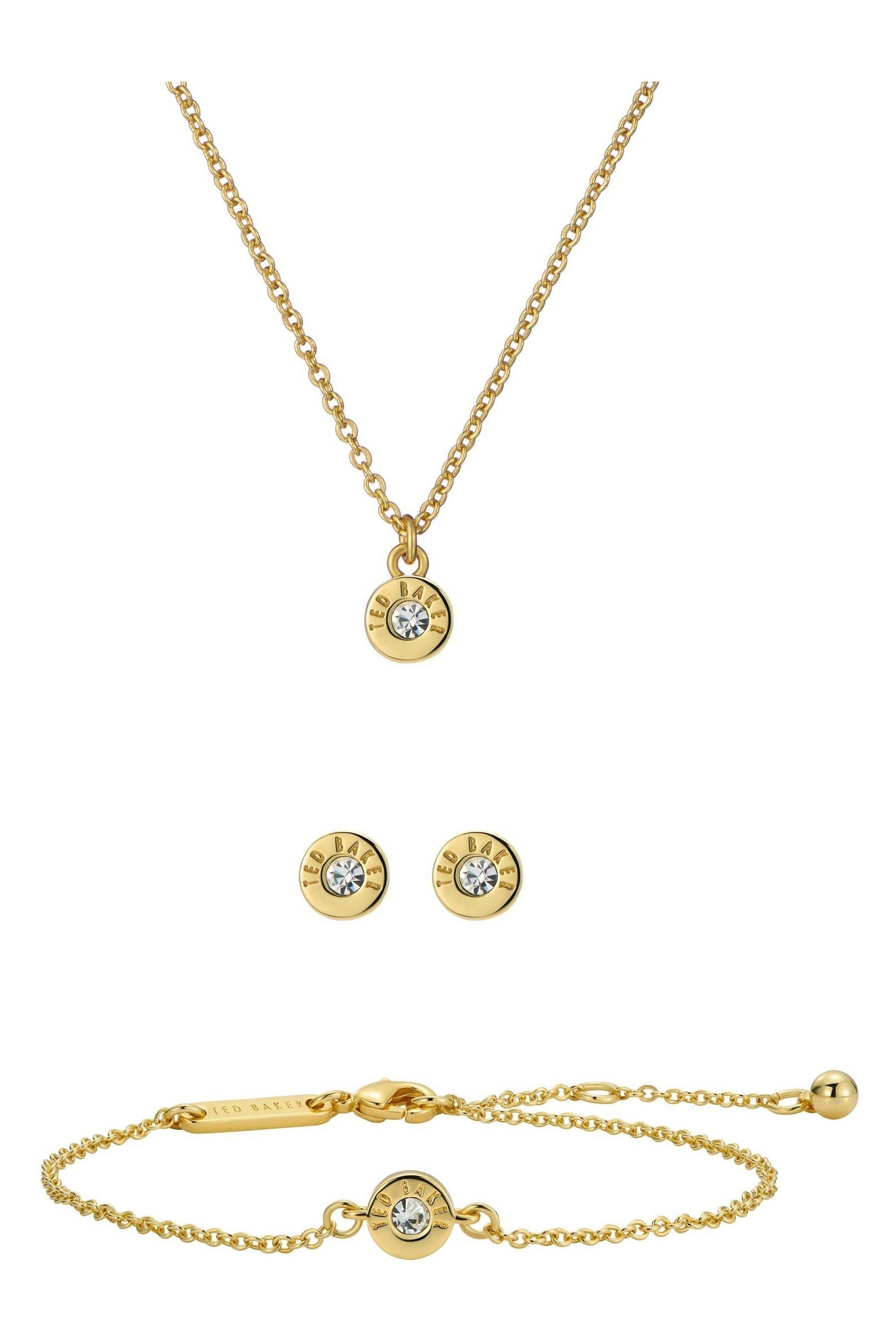 Buy Ted Baker Gold BARSIE Crystal Bow Pendant Necklace from Next Luxembourg
