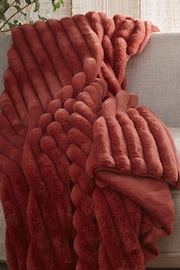 Appletree Terracotta Morritz Faux Fur Bedspread - Image 1 of 4