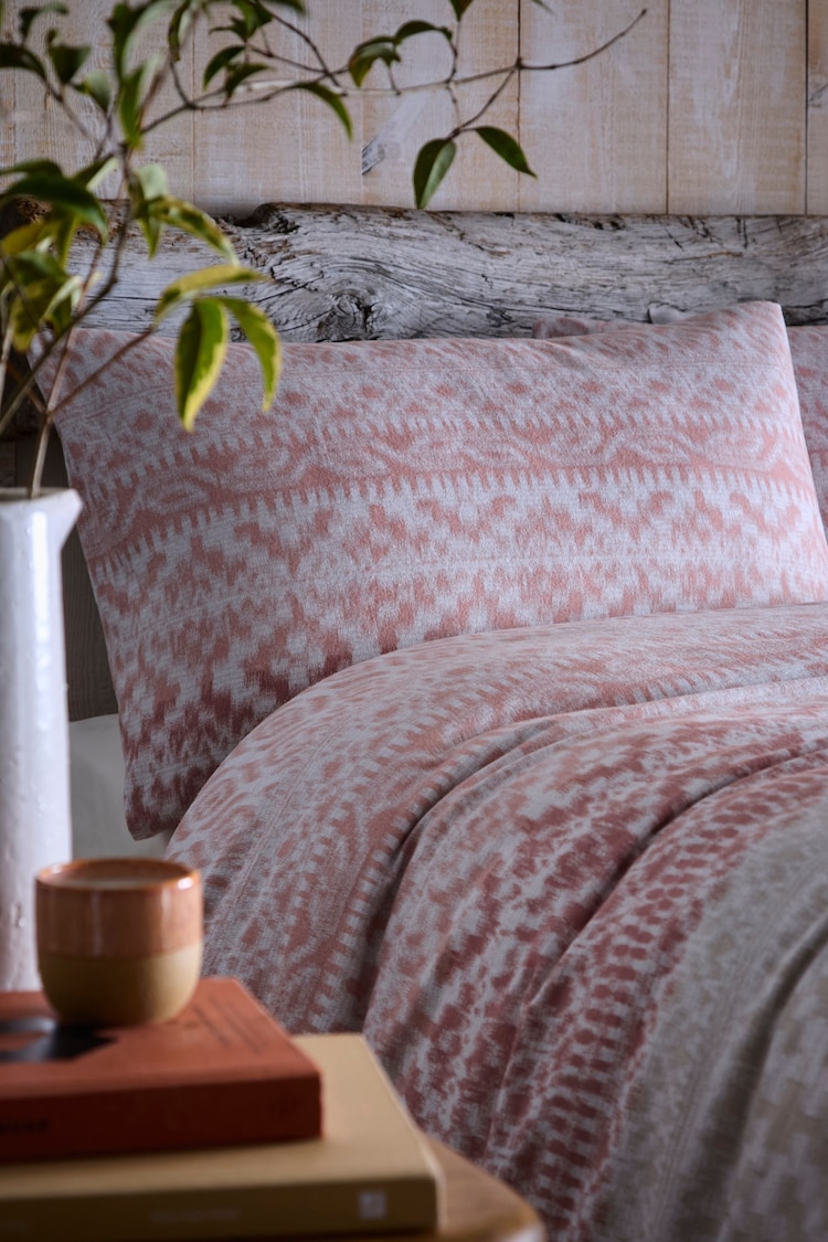 Appletree Terracotta Bergen 100% Brushed Cotton Duvet Cover Set - Image 2 of 5