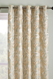 Laurence Llewelyn-Bowen Duck Egg Paradise Palm Jacquard Pair of Eyelet Curtains - Image 2 of 3