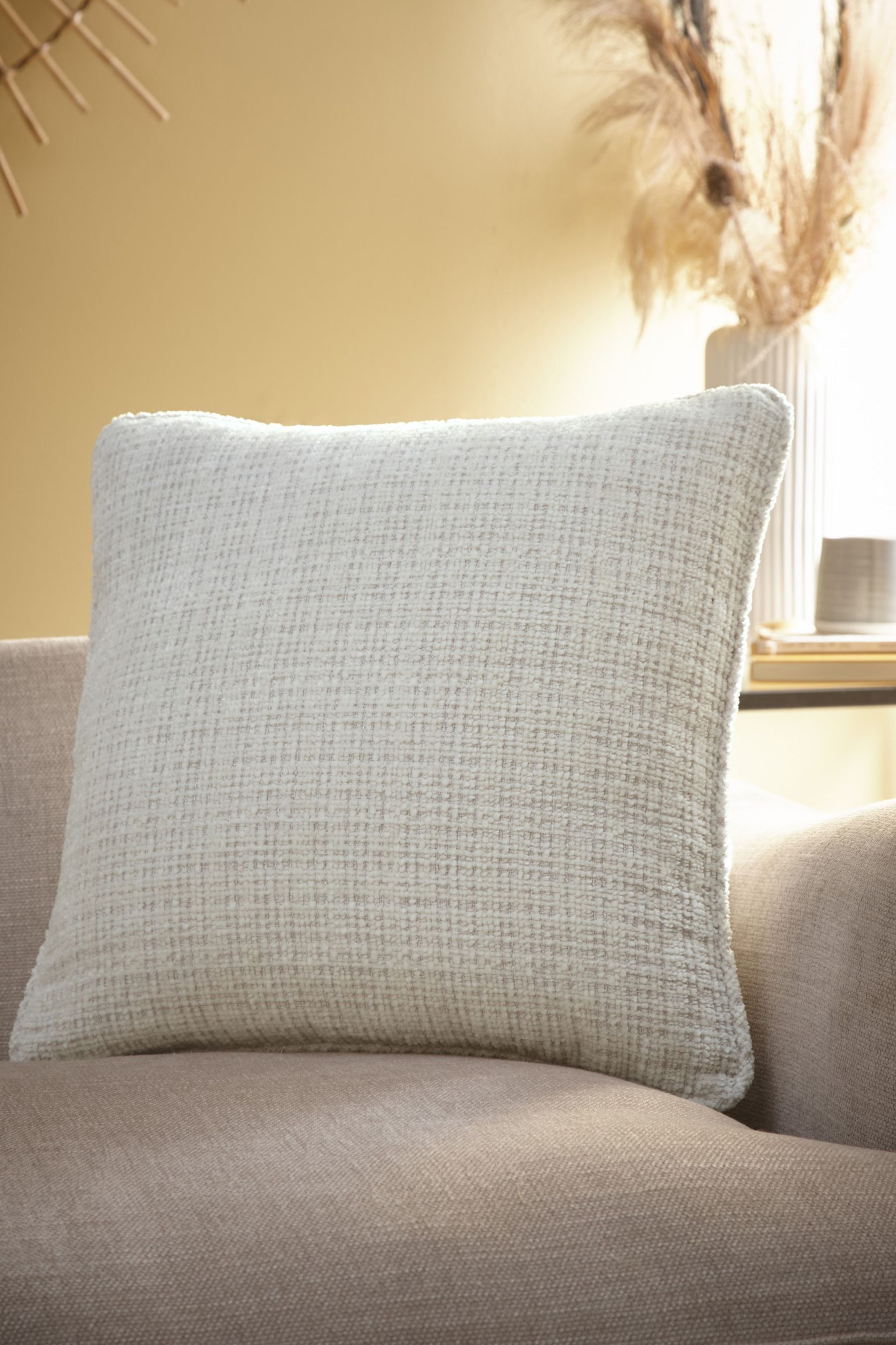 Buy Appletree Ivory Alba Textured Chenille Filled Cushion from the Next UK online shop