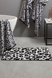 Fusion Black Animal Print Non-Slip Reverse Bath Mat - Image 1 of 3