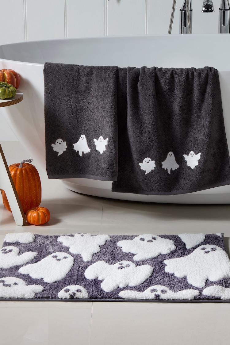 Fusion Grey Spooky Ghosts Non-Slip Reverse Bath Mat - Image 1 of 3