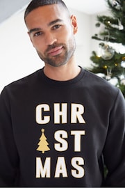 Threadbare Black Christmas Slogan Sweatshirt - Image 5 of 5