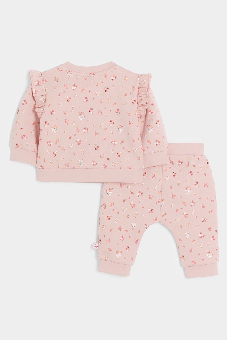 River Island Pink Baby Girls Floral Print Sweatshirt - Image 2 of 5