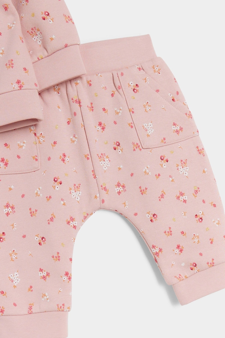 River Island Pink Baby Girls Floral Print Sweatshirt - Image 5 of 5