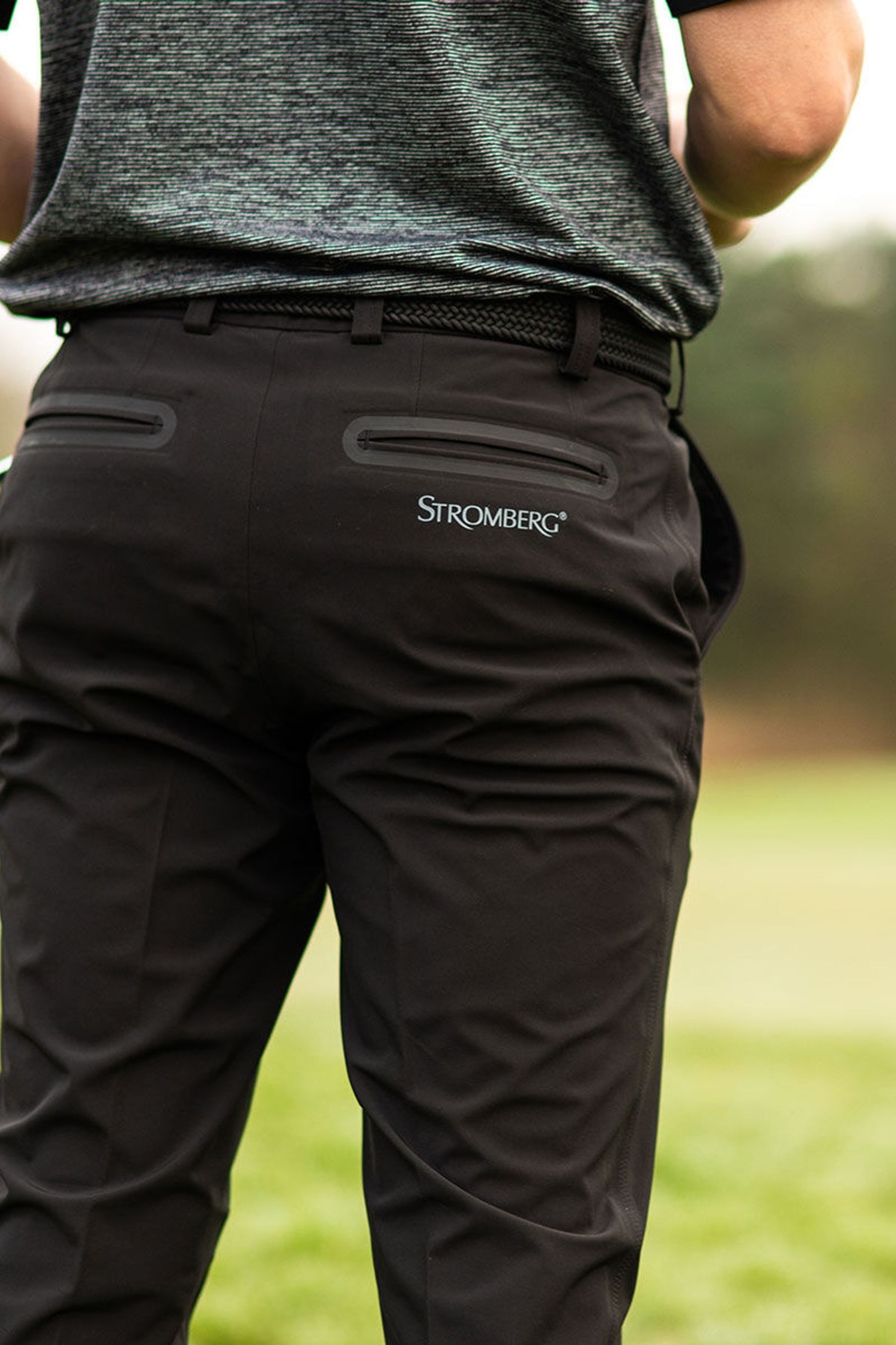 Buy Stromberg Golf Black Trousers from Next Ireland
