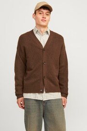 JACK & JONES Red Knitted Cardigan - Image 1 of 5