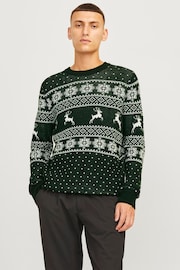 JACK & JONES Christmas Fairisle Crew Neck Knitted Jumper - 圖片 1，共 5