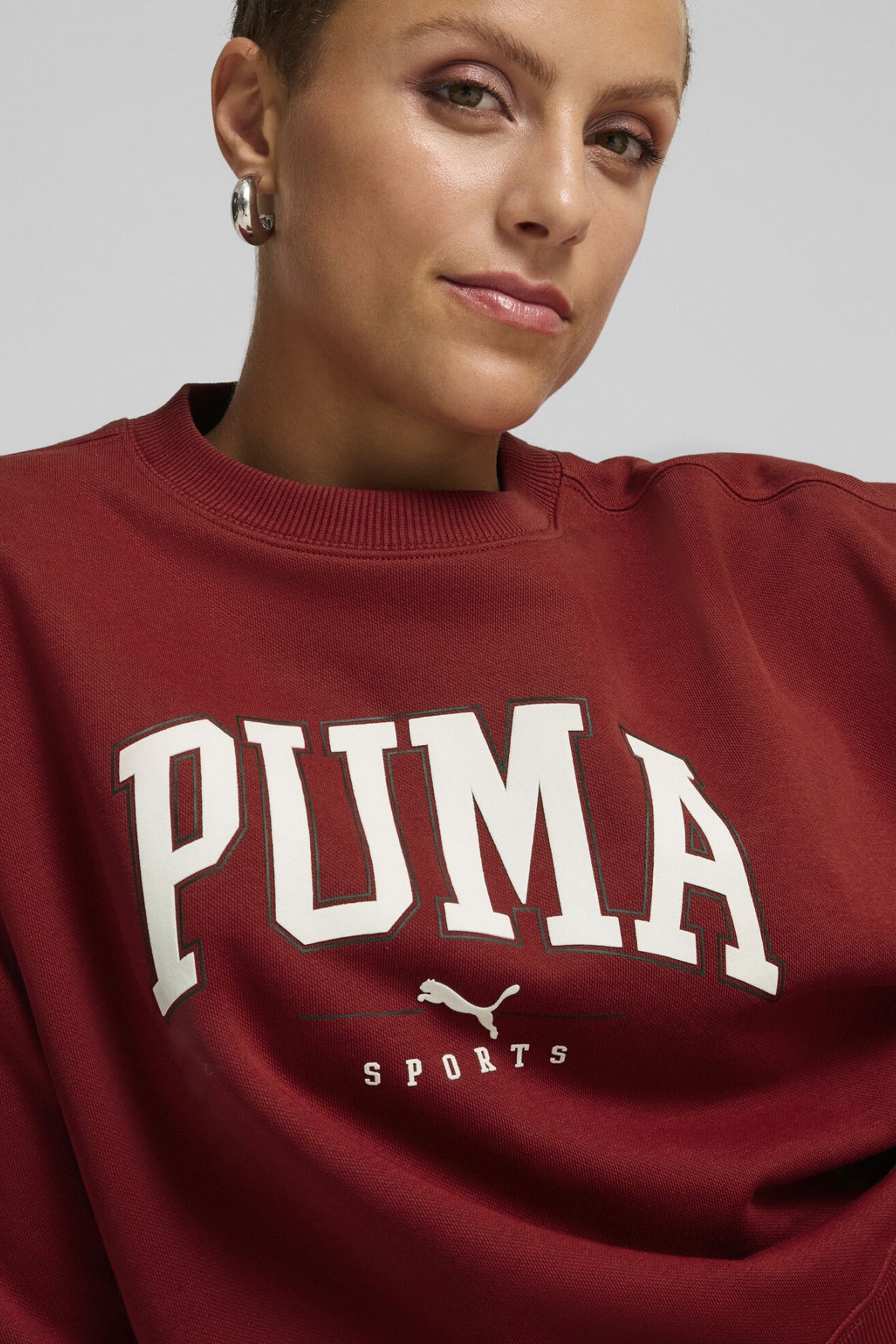 Womens red crewneck sweatshirt on sale