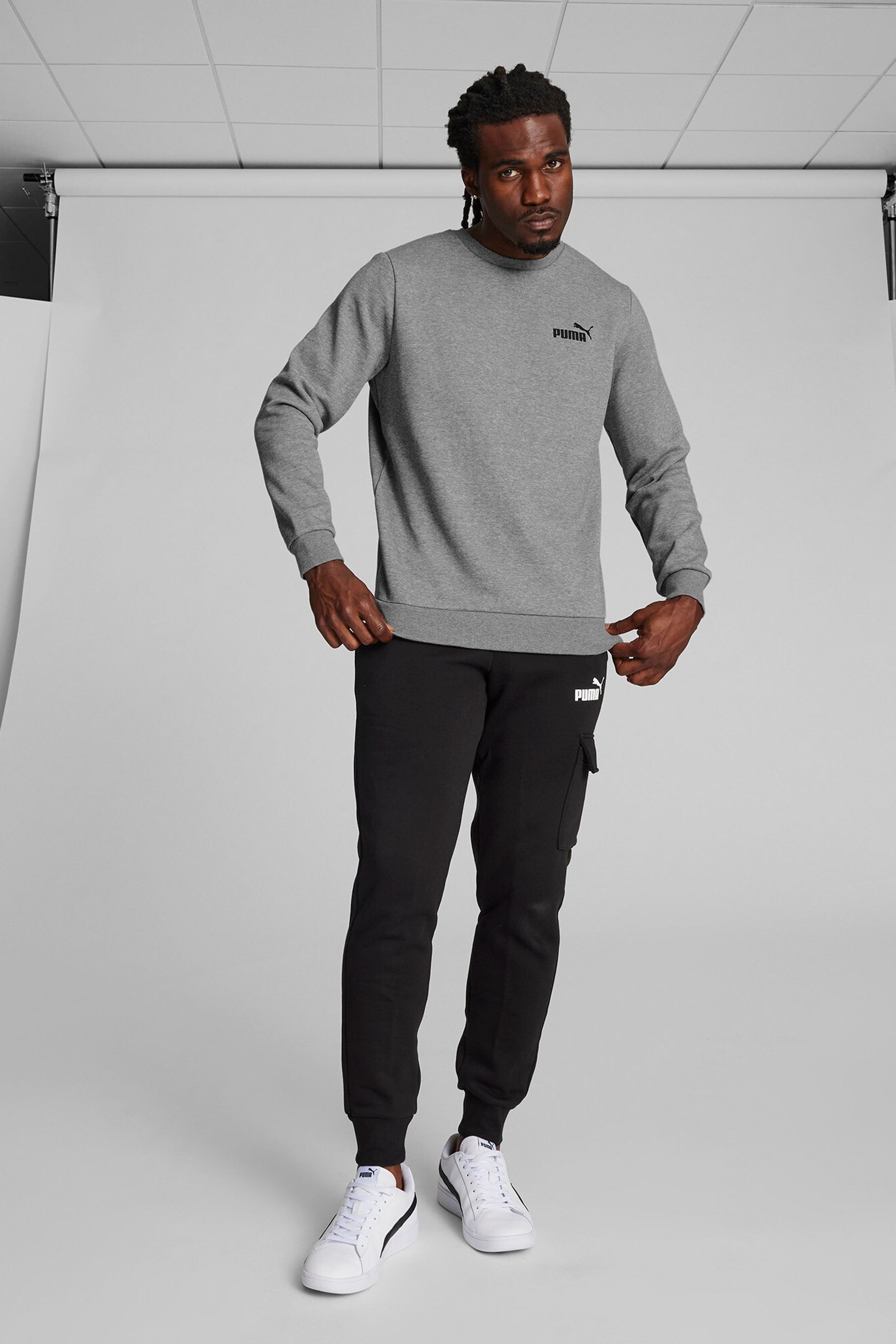 Buy Puma Grey Mens Essentials Small Logo Crew Neck Sweatshirt from the Next UK online shop