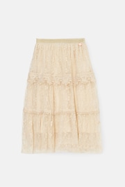 Angel & Rocket Natural Anya Lace Mesh Midi Skirt - Image 5 of 7