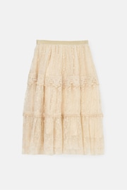 Angel & Rocket Natural Anya Lace Mesh Midi Skirt - Image 6 of 7